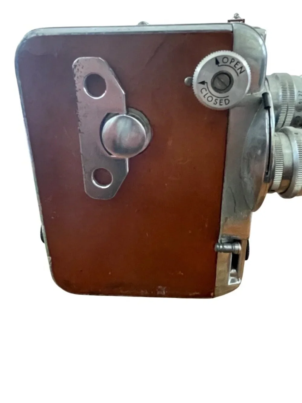 Vintage DeJur Triple Turret 8mm Movie Camera With Leather Finish Untested